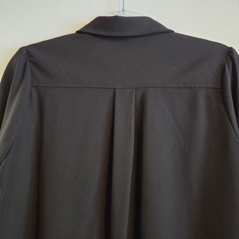 TUCKERNUCK POMANDER PLACE Black Crepe Callahan Shirt Dress Medium - Picture 8 of 12
